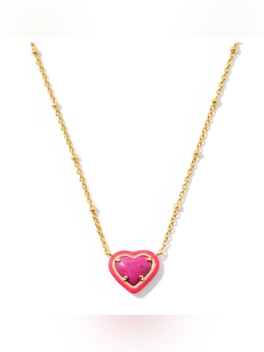 Kendra Scott Magenta/Gold Heart necklace new